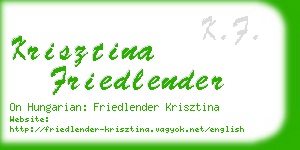 krisztina friedlender business card